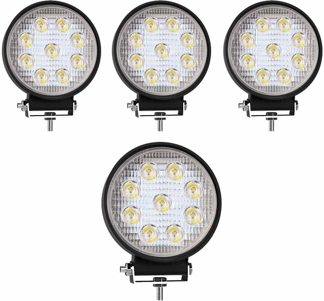 Paquete de 4 luces LED de trabajo LED Flood Round Pods de 4 pulgadas y 27W